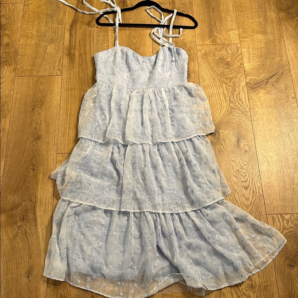 Light Blue Tiered Dress